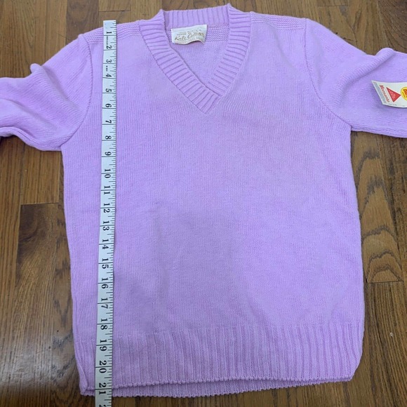 NWT Vintage 70s/80s Kate Collin lavender acrylic Pull over sweater size - Picture 7 of 8
